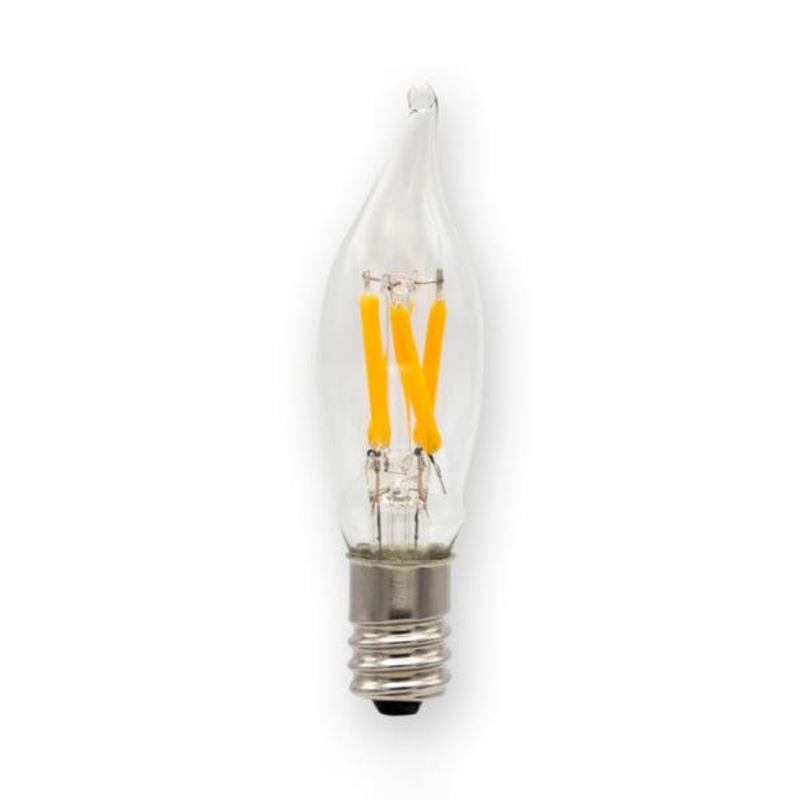 1.5W/E12 Dimmable Replacement Lamp, Candle Shape (C6) Filament Bulb W/ Clear Lens, Input Voltage 120V Ac, 1.5W/80 Lumens, Cri>90, Cct 3000K LED Miniature Lamp by Emery Allen