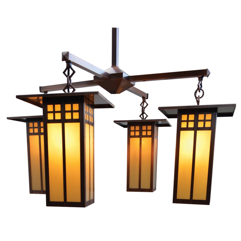 Arroyo GCH-9L/4CR-BZ Glasgow Four Light Chandelier Bronze