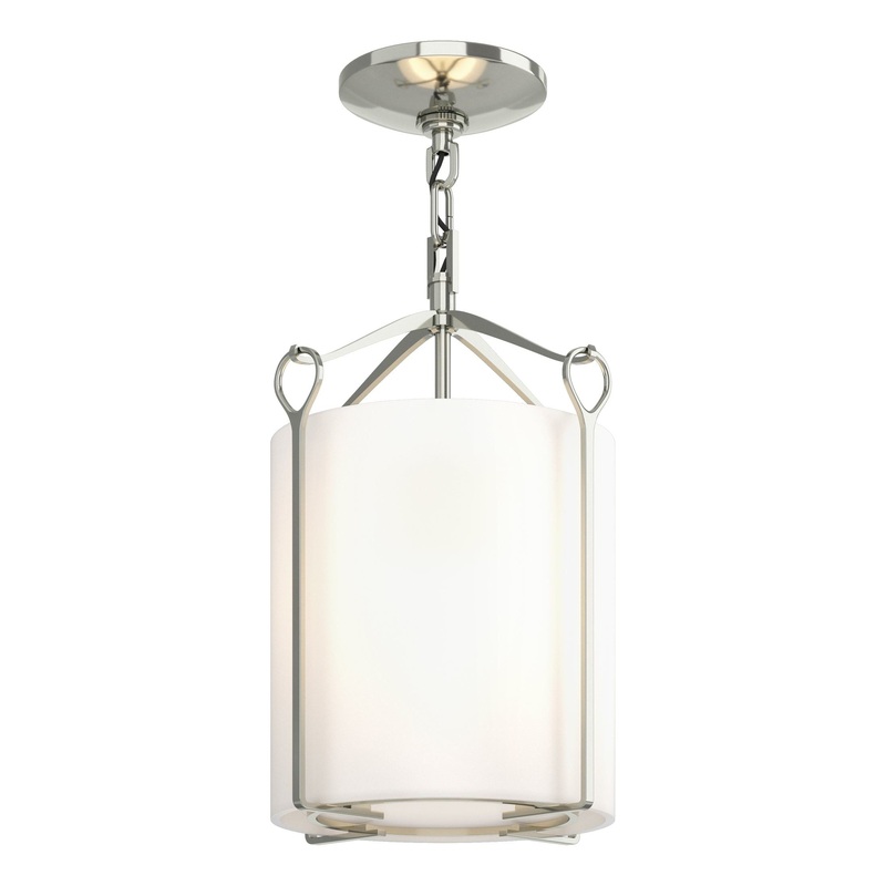 Bow Semi-Flush Sterling Opal Glass (GG)