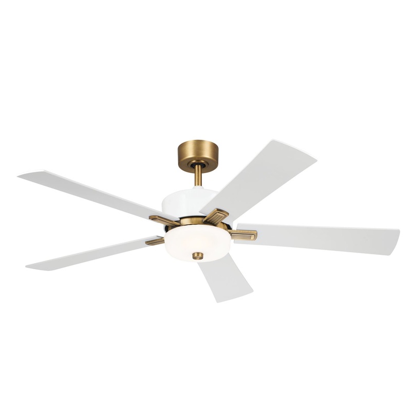 Kichler 300395WH 56″ Ceiling Fan, Brushed Natural Brass