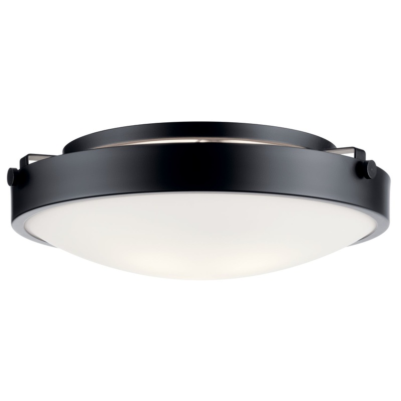 Kichler 42275BK Three Light Flush Mount, Black