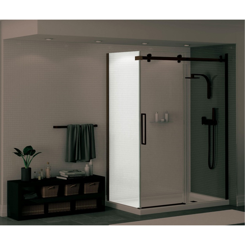 MAAX 139394-900-173-000 Halo Return Panel for 42 in. Base with Clear glass in Dark Bronze