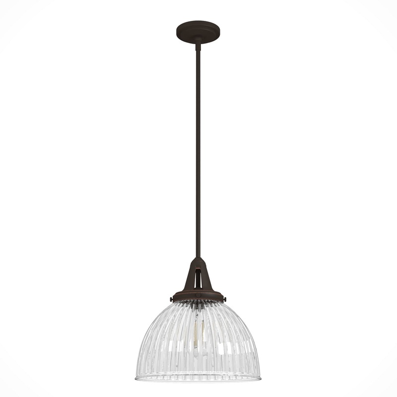 One Light Pendant from the Cypress Grove Collection in Onyx Bengal Finish by Hunter