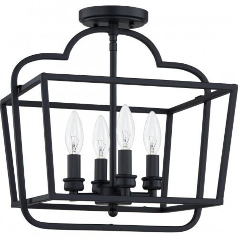 Quoizel BLA1714MBK Blanche Semi-flush mount 4 lights matte black Semi-Flush Mount