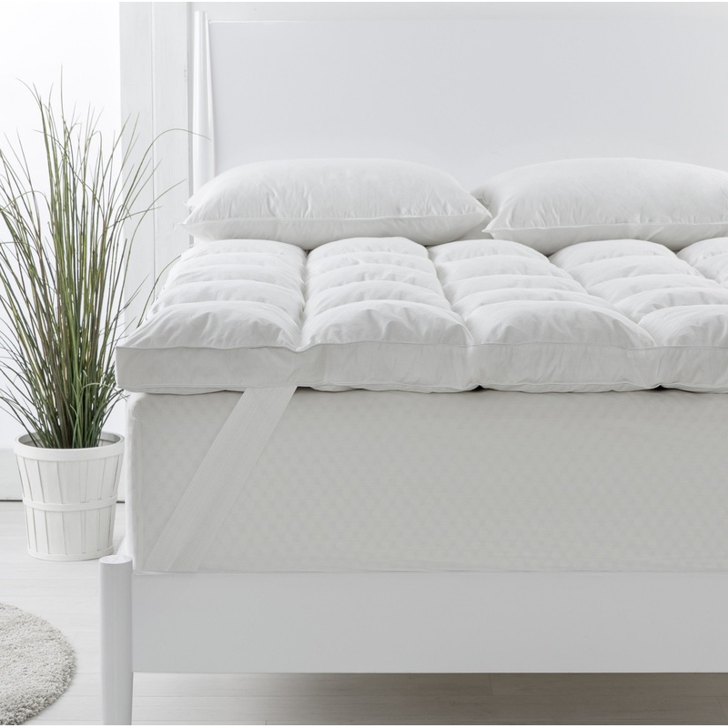 Royal Comfort 1800GSM Duck Feather Down Topper And 1000GSM 2 Duck Pillows Set – King – White