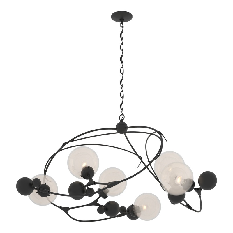 Sprig Circular Pendant Black Opaline Glass (WF)