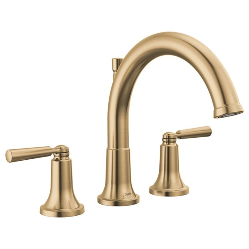 Tub Trim Deck Mount 2 Lever Brilliance Champagne Bronze WaterSense ADA 18 Gallons per Minute