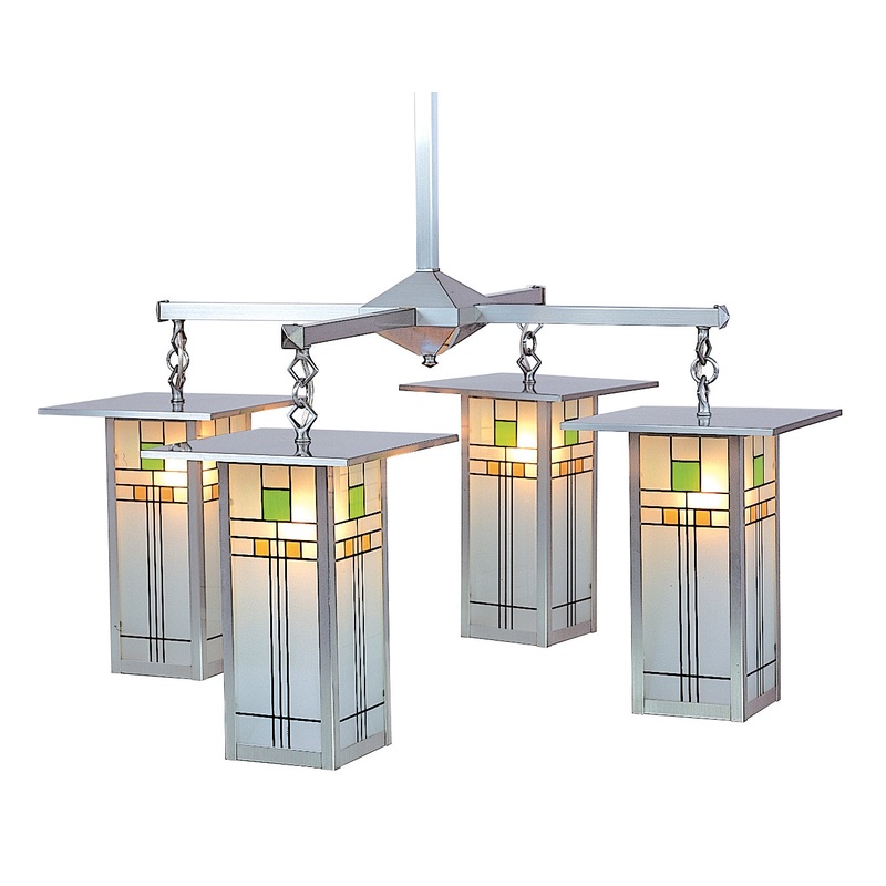 Arroyo FCH-9L/4C-P Franklin Four Light Chandelier Pewter