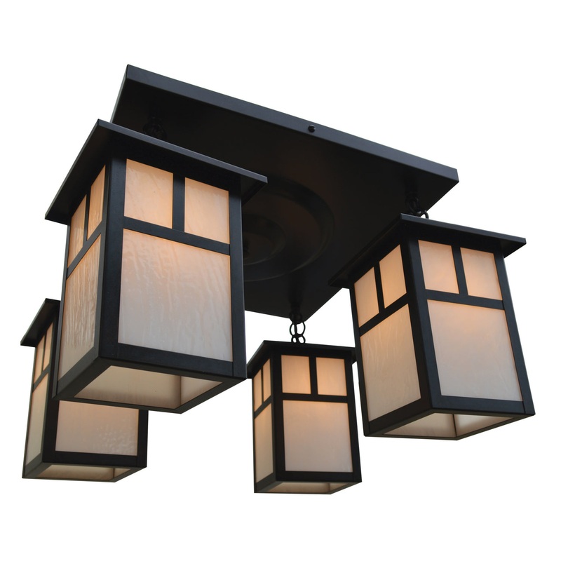 Arroyo MCM-6/4TWO-BZ Mission Four Light Ceiling Mount Bronze