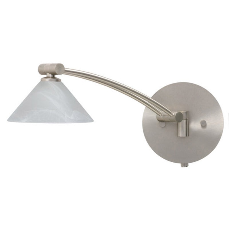 Besa 1WW-117652-SN Kona One Light Swing Arm Wall Sconce Satin Nickel (Discontinued)