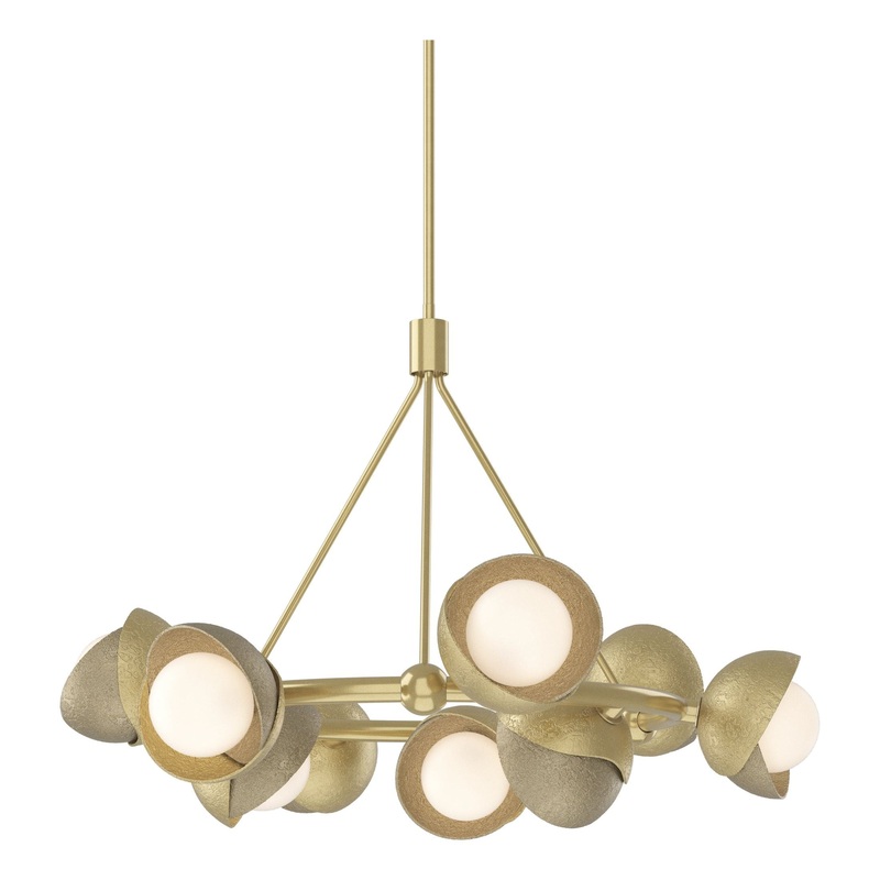 Brooklyn 9-Light Double Shade Ring Pendant Modern Brass Soft Gold