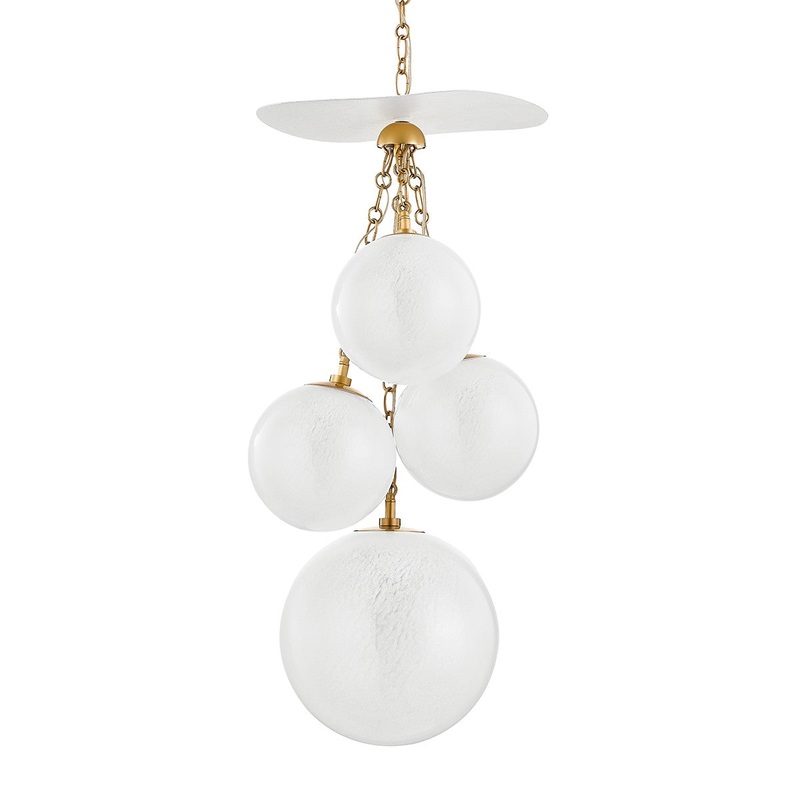 Corbett Lighting 419-36-VB/GSW Antoinette Four Light Pendant Vintage Brass