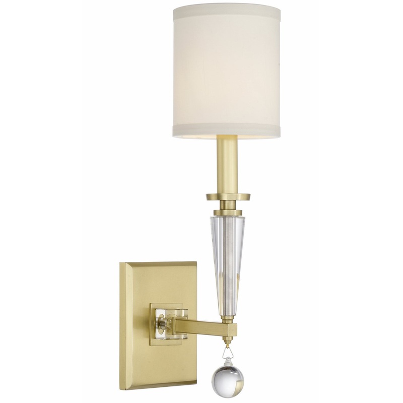 Crystorama 8101-AG Paxton One Light Wall Sconce Aged Brass