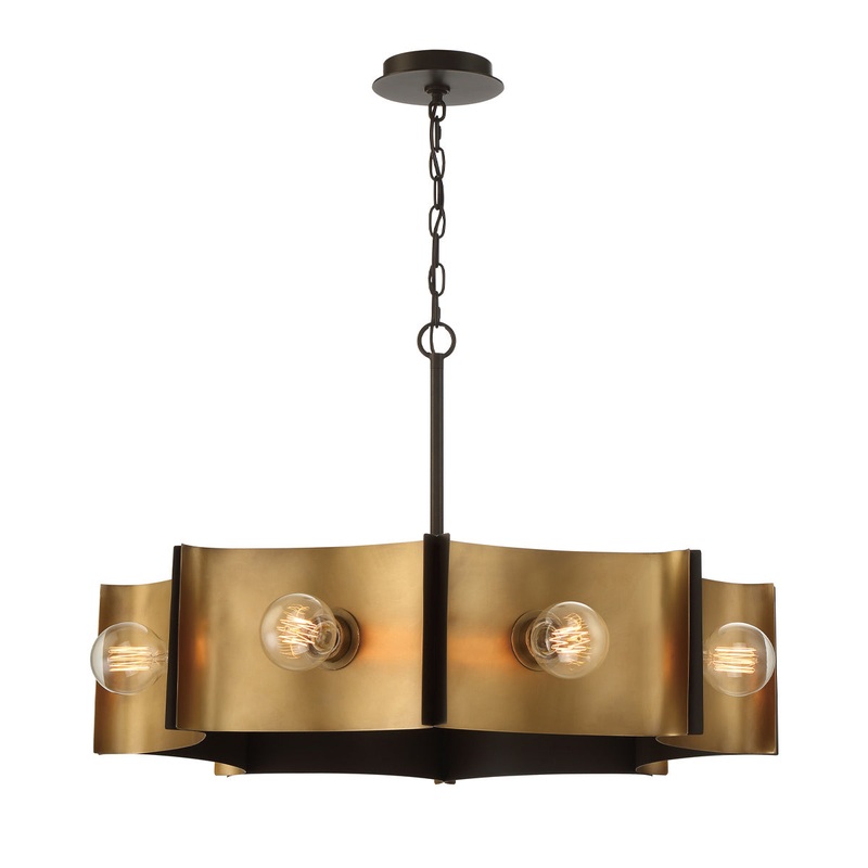 Eight Light Chandelier from the Metallo Collection in Bronze Finish by Eurofase