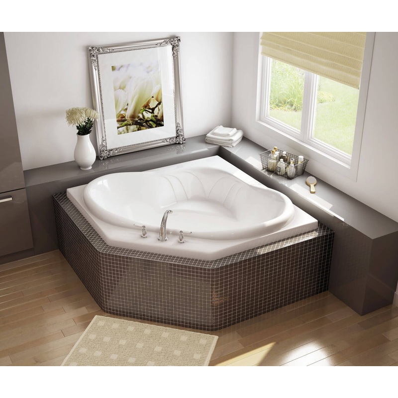 MAAX 101212-000-001-000 Nancy 54 x 54 Acrylic Drop-in Center Drain Bathtub in White