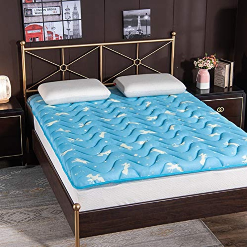 Nileco Coprimaterasso Trapuntato, Pieghevole Materasso Trapuntato Dormitorio per Studenti Home Floor Morbido Coprimaterasso Anti-Slip Materasso Futon-a 120x190cm(47x74inch)