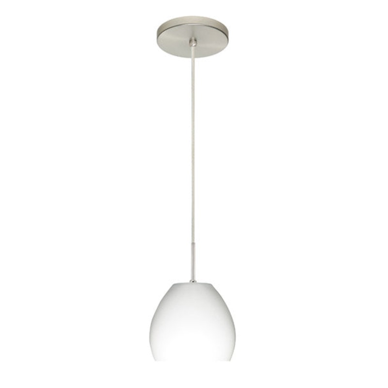 One Light Pendant from the Bolla Collection in Satin Nickel Finish by Besa