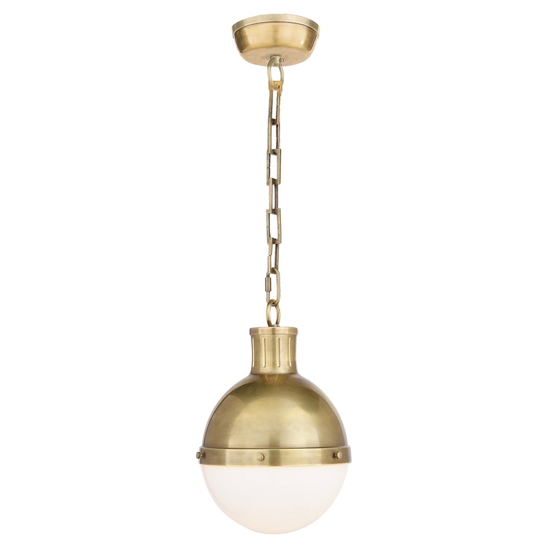 One Light Pendant from the Hicks Collection in Hand-Rubbed Antique Brass Finish by Visual Comfort Signature