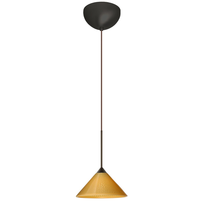 One Light Pendant from the Kona Collection in Bronze Finish by Besa