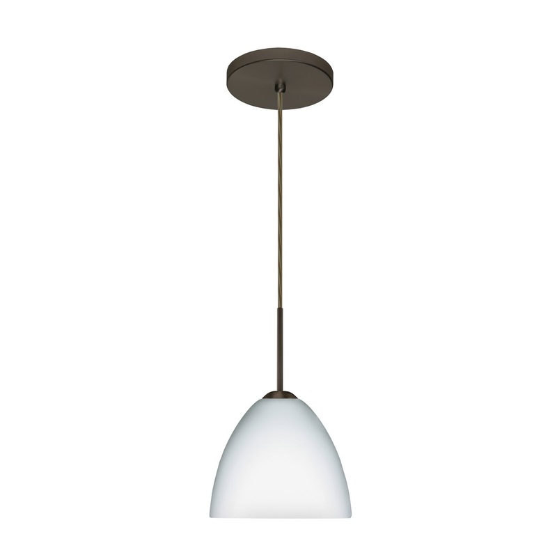 One Light Pendant from the Sasha Collection in Bronze Finish by Besa