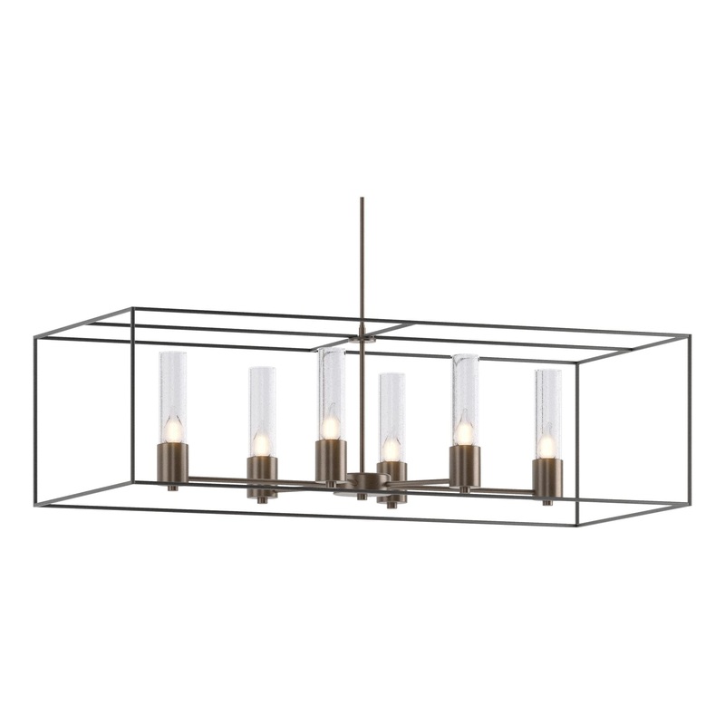 Portico Pendant Bronze Black Seeded Clear Glass (II)