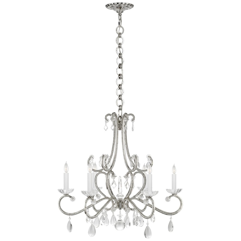 Six Light Chandelier from the Montmartre Collection in Polished Nickel Finish by Visual Comfort Signature