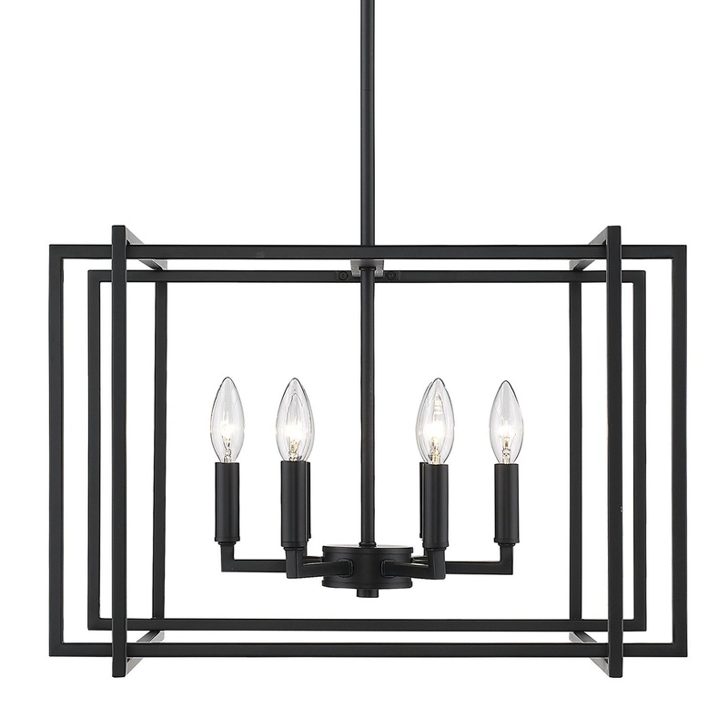 Tribeca 6-Light Chandelier in Matte Black with Matte Black Accents
