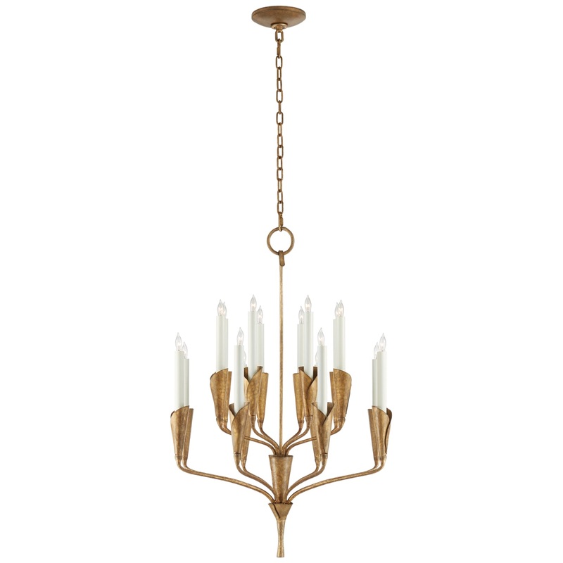 16 Light Chandelier from the Aiden Collection in Gilded Iron Finish by Visual Comfort Signature