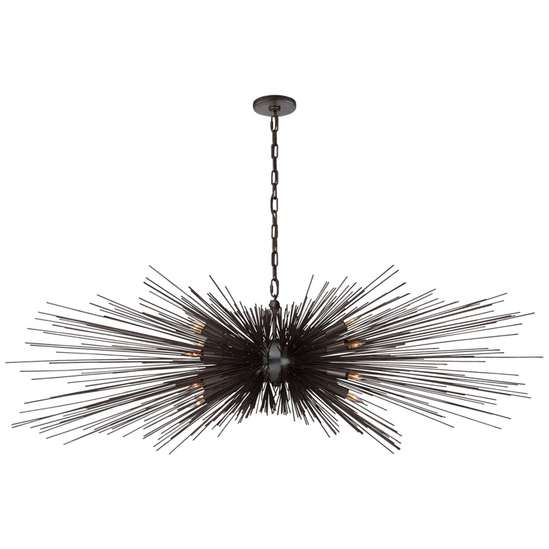 16 Light Chandelier from the Strada Collection in Aged Iron Finish by Visual Comfort Signature