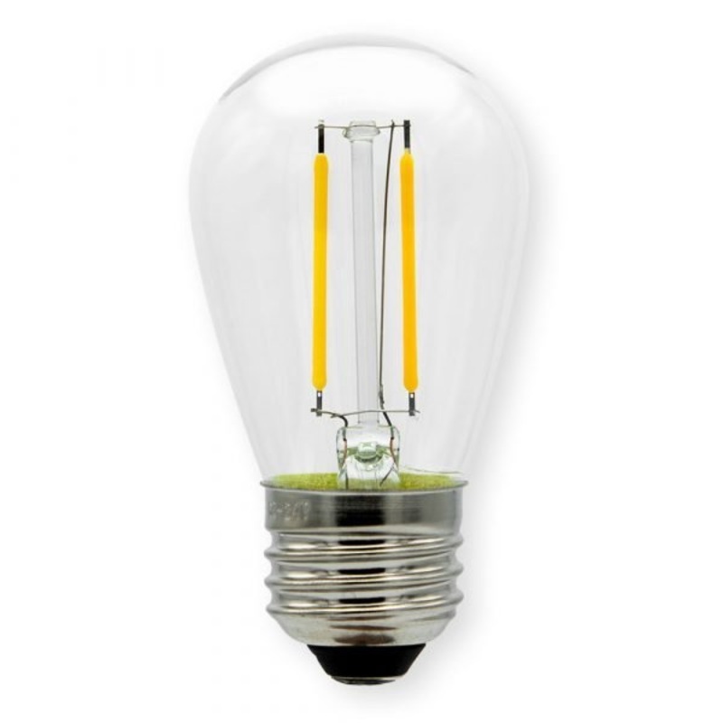 2 Watt S14 LED, 110  Lumens, Bistro Light base, 12 Volt Light Bulb by Emery Allen