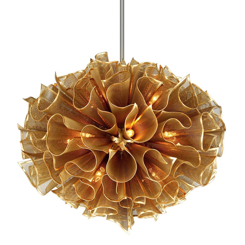 Corbett Lighting 218-416-GL Pulse 16 Light Chandelier Gold Leaf