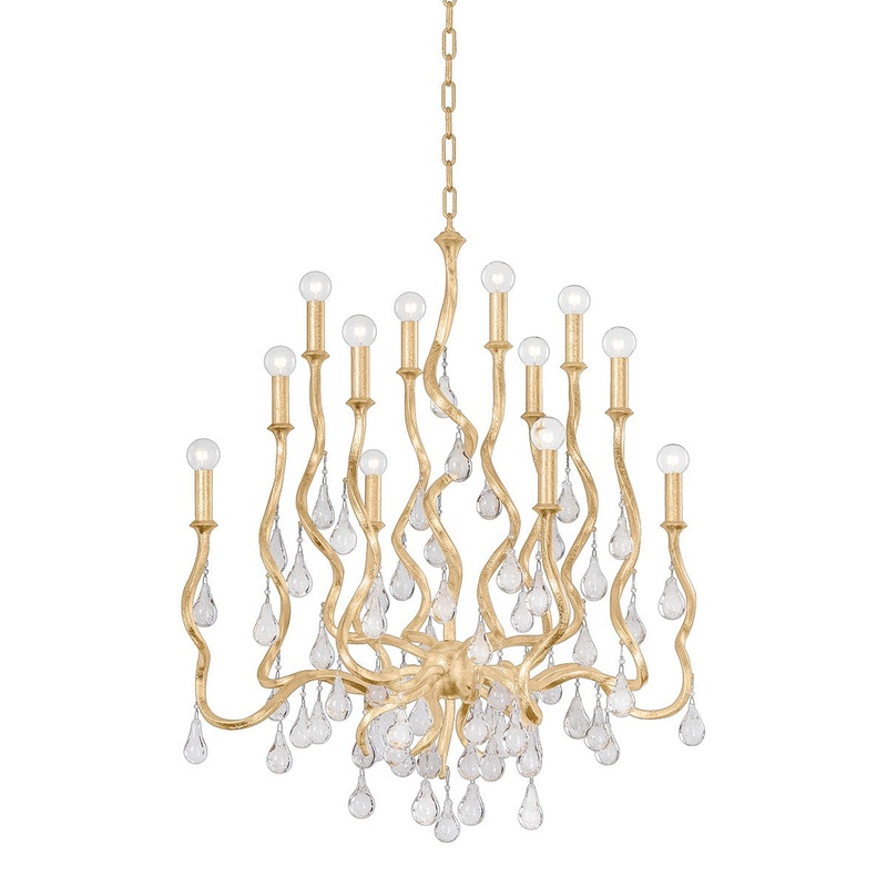 Corbett Lighting 414-34-GL Aveline 12 Light Chandelier Gold Leaf
