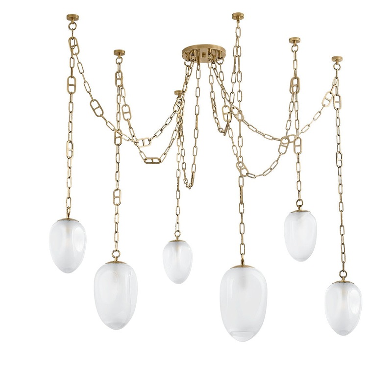 Corbett Lighting 464-61-VB Daith Six Light Chandelier Vintage Brass