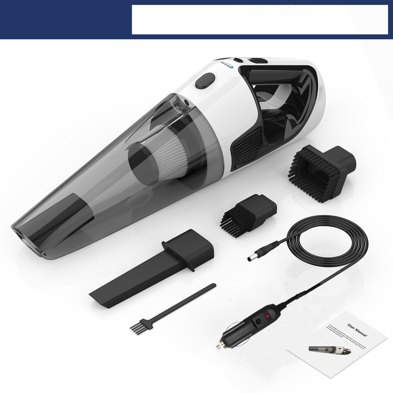 Corded Handheld Car Vacuum Cleaner – 10kPa Strong Suction, 120W Power with LED Light & Washable HEPA Filter(black)