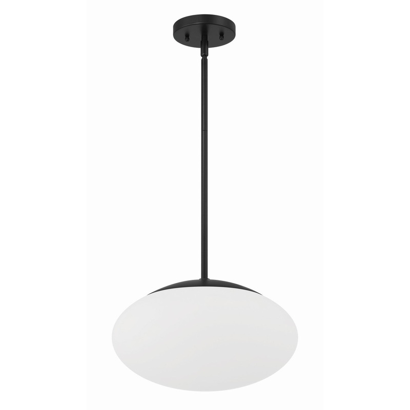 Craftmade 56894-FB-WG Gaze One Light Pendant Flat Black