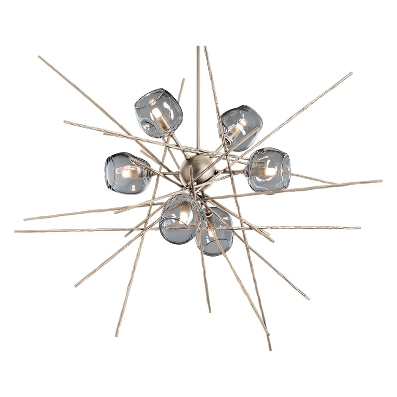 Griffin Starburst Pendant Soft Gold Cool Grey Glass (YL)