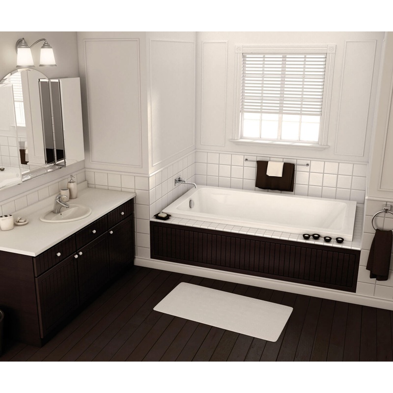 MAAX 101457-003-001-100 Pose 6032 Acrylic Drop-in End Drain Whirlpool Bathtub in White