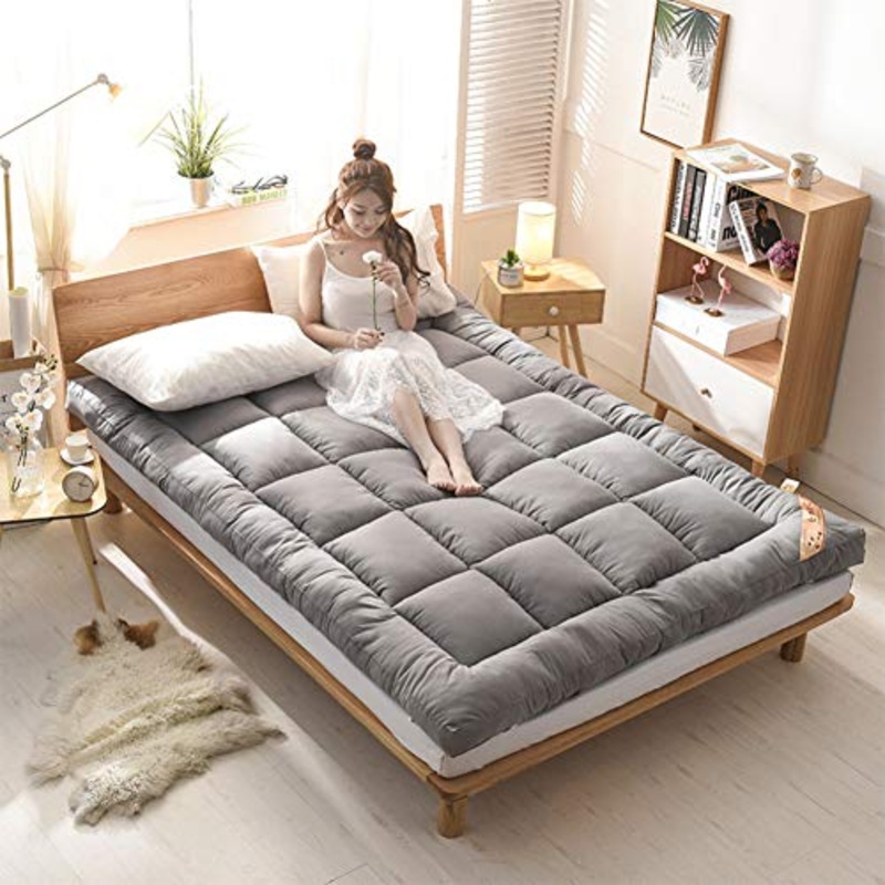 Nileco Materassino Trapuntato Copertura, Schiuma di Memoria Coprimaterasso Ultra Soft Materasso Futon Giapponese Tatami Tappetino Roll Up Materasso Morbido-b 120x200cm(47x79inch)