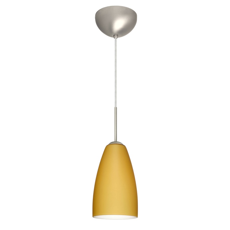 One Light Pendant from the Riva Collection in Satin Nickel Finish by Besa