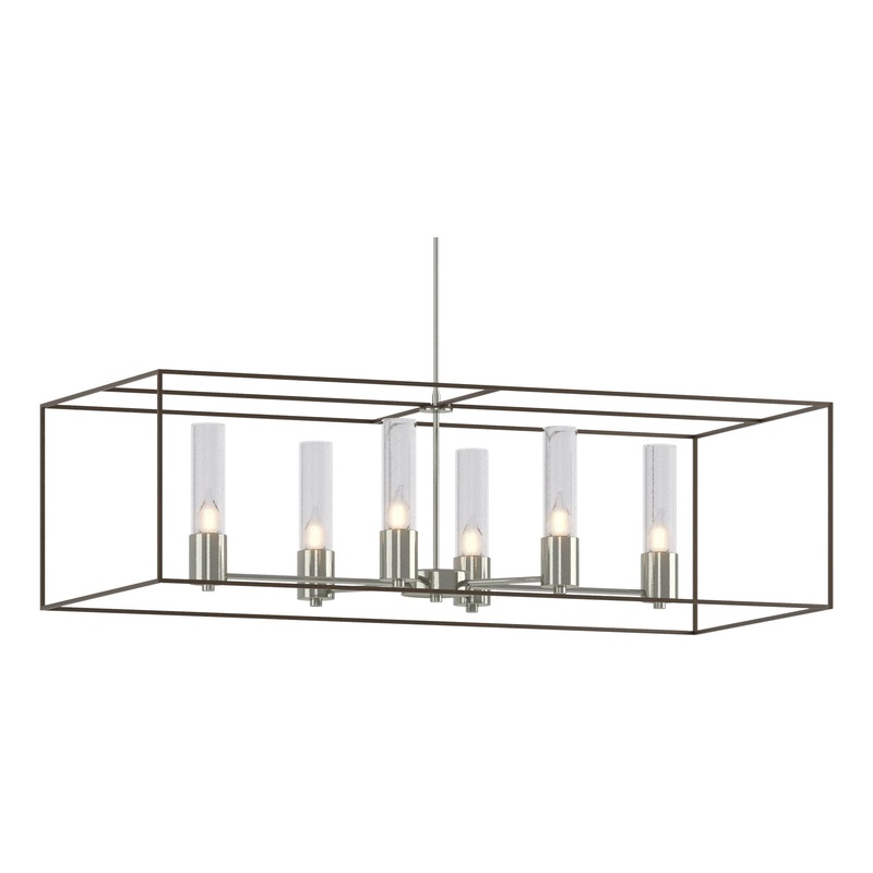 Portico Pendant Sterling Bronze Seeded Clear Glass (II)