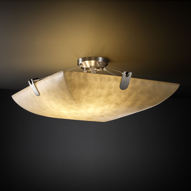 Semi-Flush Mount from the Clouds Collection in Brushed Nickel Finish by Justice Designs