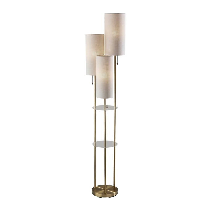 Trio Floor Lamp Antique Brass
