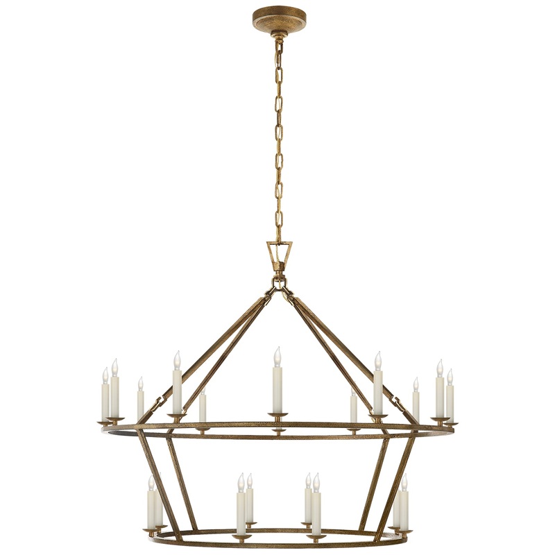 20 Light Chandelier from the Darlana Ring Collection in Gilded Iron Finish by Visual Comfort Signature