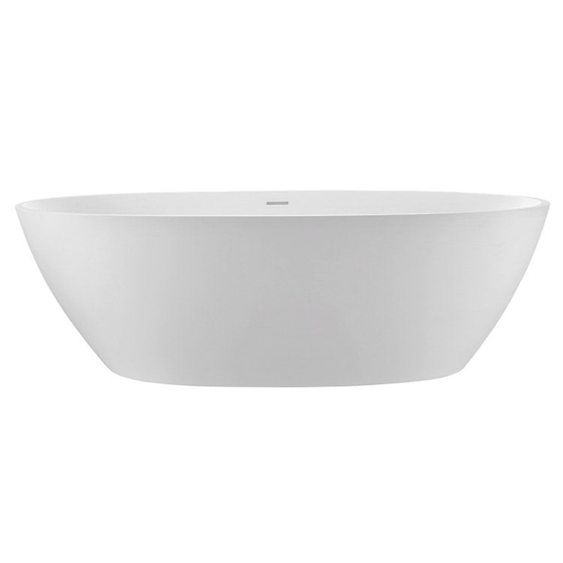 Air Tub Alissa 62 x 32 Inch Freestanding/Undermount Air Bath Center White Matte Oval Sculpturestone 74 Gallons 20-1/2 Inch