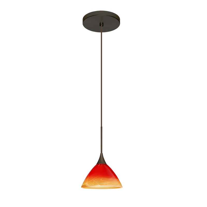 Besa 1XT-1743SL-LED-BR Domi One Light Pendant Bronze