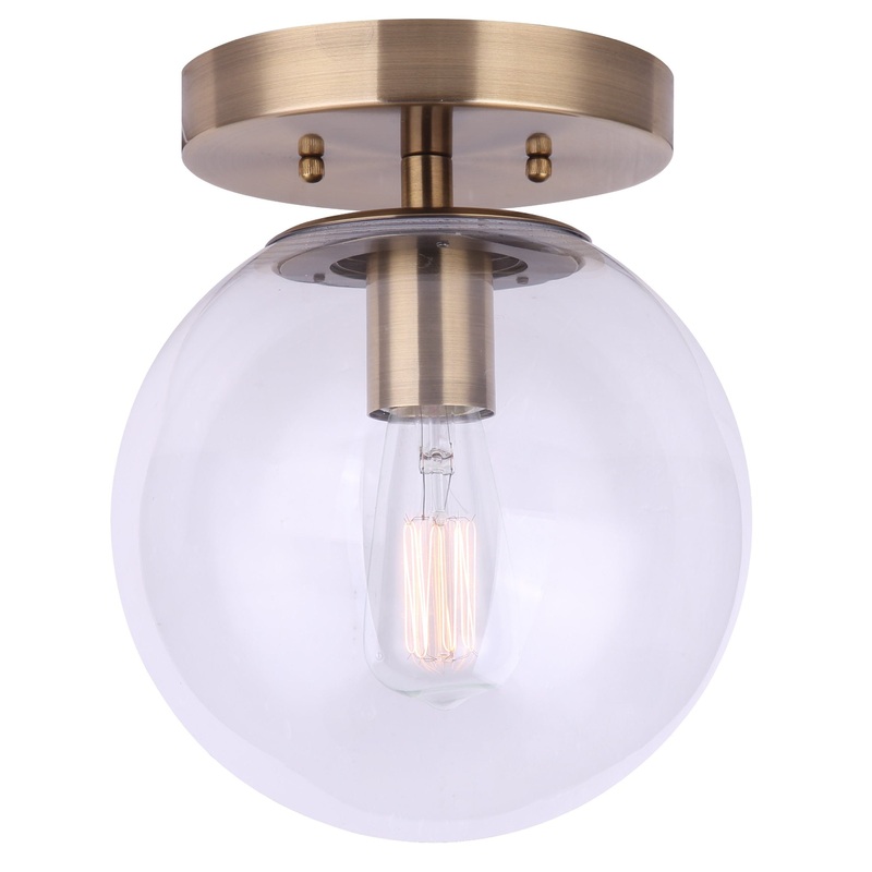 Camilo 1-Light Flush Mount Gold with Clear Glass