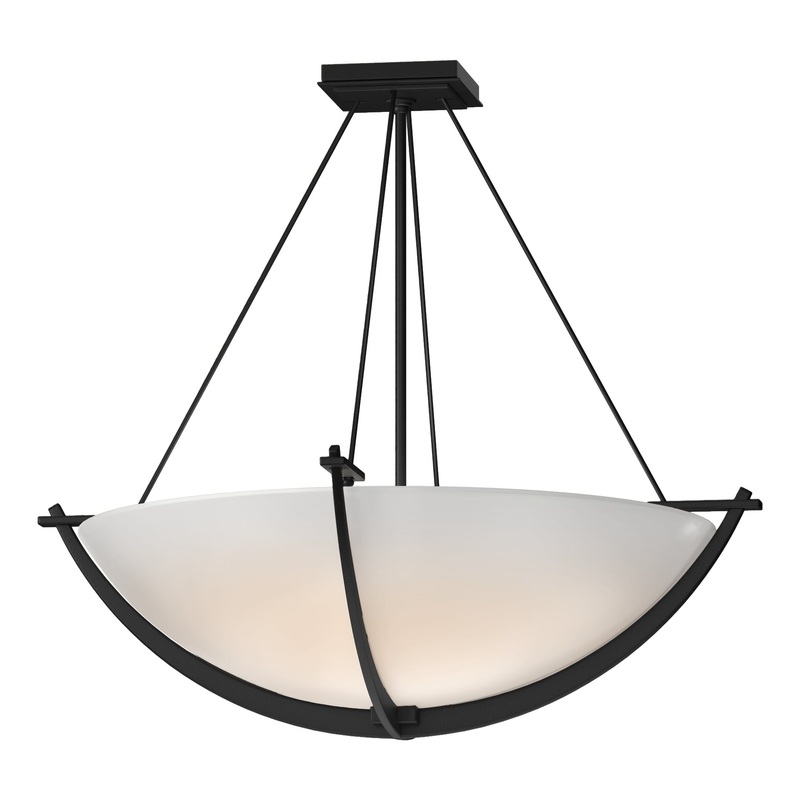 Compass Large Semi-Flush Black Opal Glass (GG)