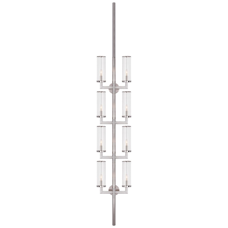Eight Light Wall Sconce from the Liaison Collection in Polished Nickel Finish by Visual Comfort Signature