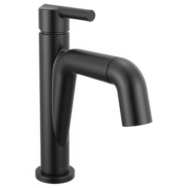 Lavatory Faucet Nicoli 1 Lever ADA WaterSense Matte Black 1.2 Gallons per Minute Deck Mount Pop-Up 1 Hole