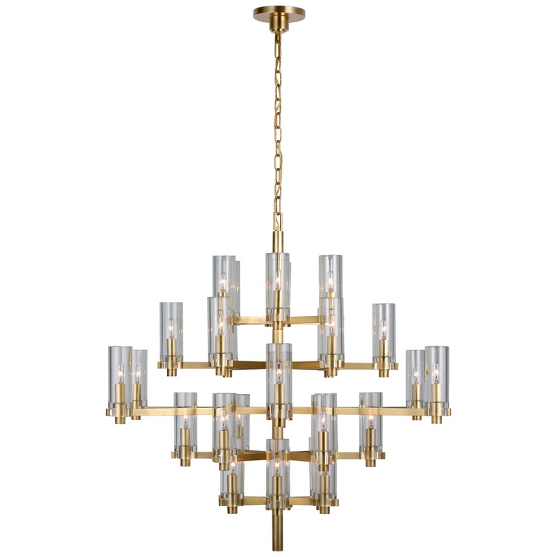 LED Chandelier from the Sonnet Collection in Antique-Burnished Brass Finish by Visual Comfort Signature